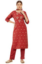 Soch Women Red Chanderi Embroidered Kurta Set