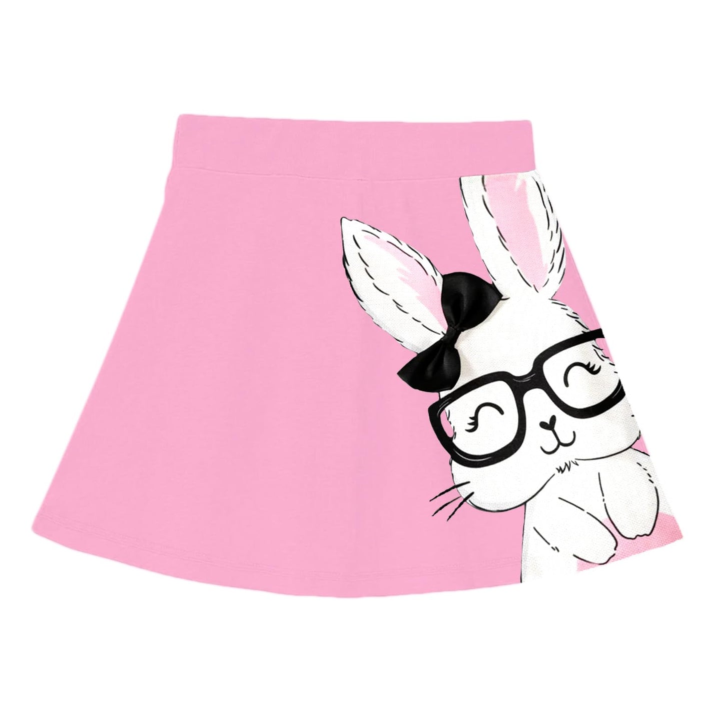Kyda KidsGirls Cotton Printed Skirt Attached With Inner Lycra Shorts(Pack Of 1) Baby Pink