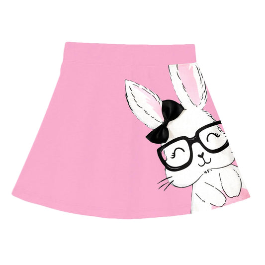 Kyda KidsGirls Cotton Printed Skirt Attached With Inner Lycra Shorts(Pack Of 1) Baby Pink