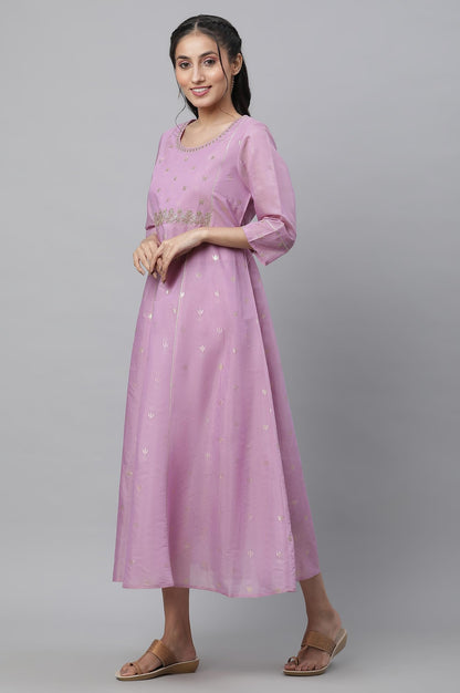 Aurelia Embroidered Purple Dress Dupatta Set
