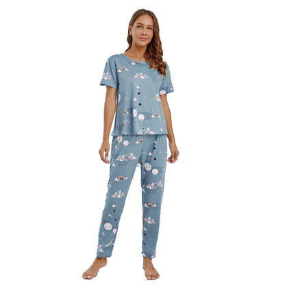 SHIENZY Womens Stylish Avacado Printed Night Suit || T-Shirt & Pyjama for Nightwear Set || Casual Lounge & Sleep Wear for Girls