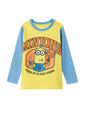 The Souled Store Official Minions : Varsity Boys Round Neck Multicolor Color Blocked Cotton Full Sleeve T-Shirts