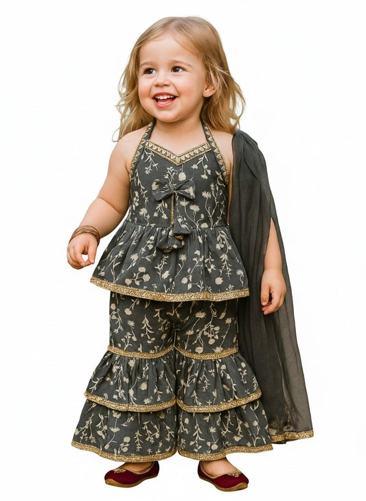 A.T.U.N. (ALL THINGS UBER NICE) Girls Kurti, Sharara and Dupatta Set | Comfortable Ethnic Wear Clothing Set