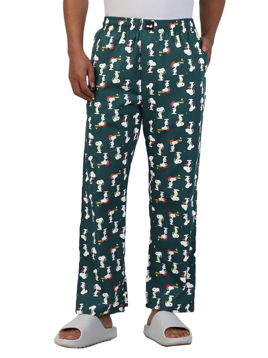 Bewakoof Official Peanuts Mens All Over printed Regular Fit Pyjama_570853_Multicolor_S