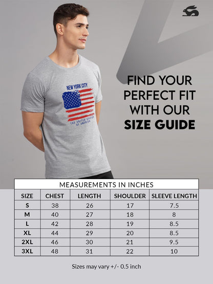 ADRO USA American Flag Printed Cotton T-Shirts for Men (R22-M-NWW-GR_Grey)