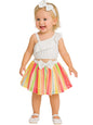 A.T.U.N. (ALL THINGS UBER NICE) Baby Girls One Shoulder Crop Top with Printed Skirt & Matching Headband | 3 Piece Outfit Set