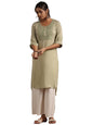 Libas WomenS Polyester Yoke Design Straight Kurta (29205 Green