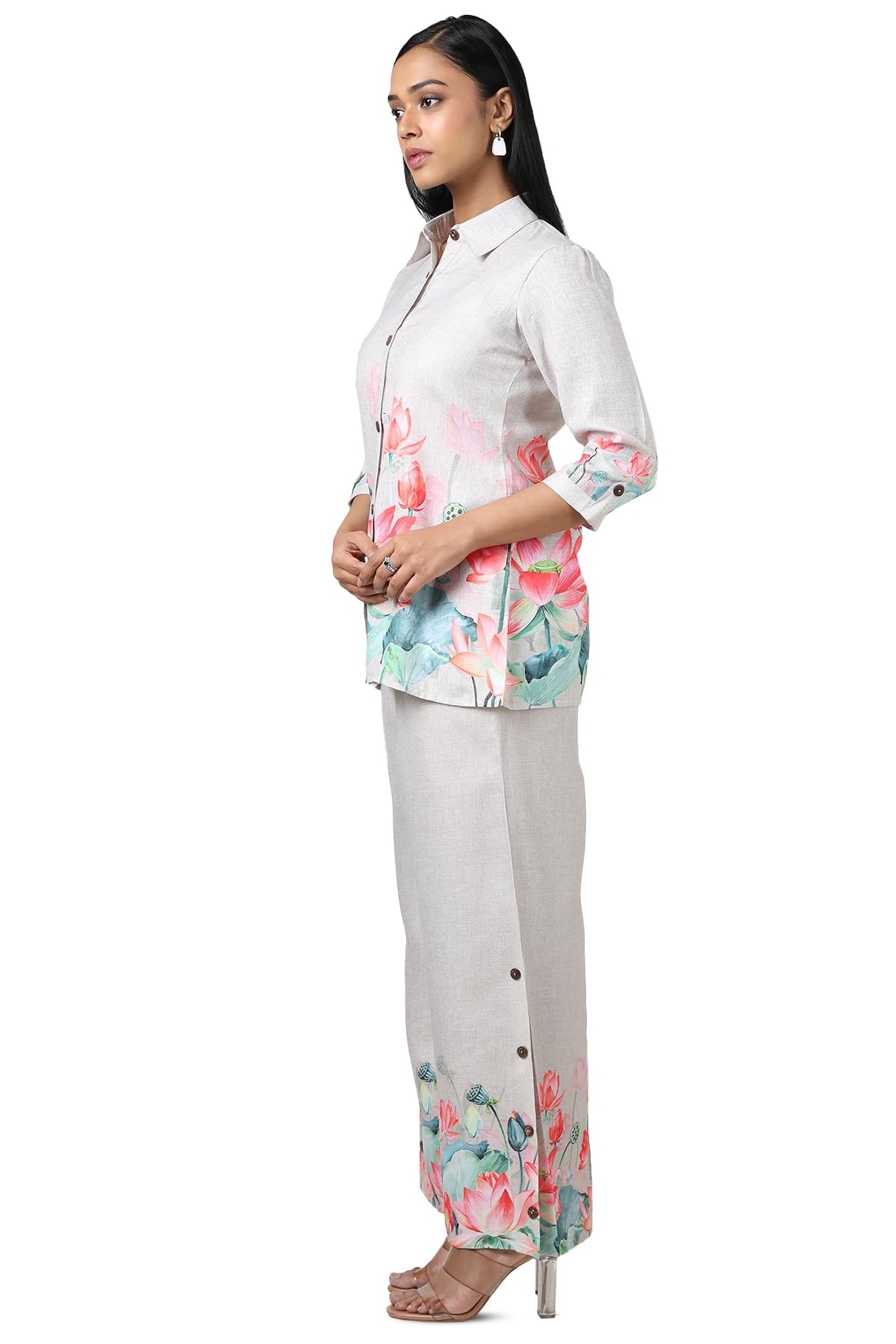 Soch WomenS Linen Co-Ords Set (Fws5Ks10700A_Beige