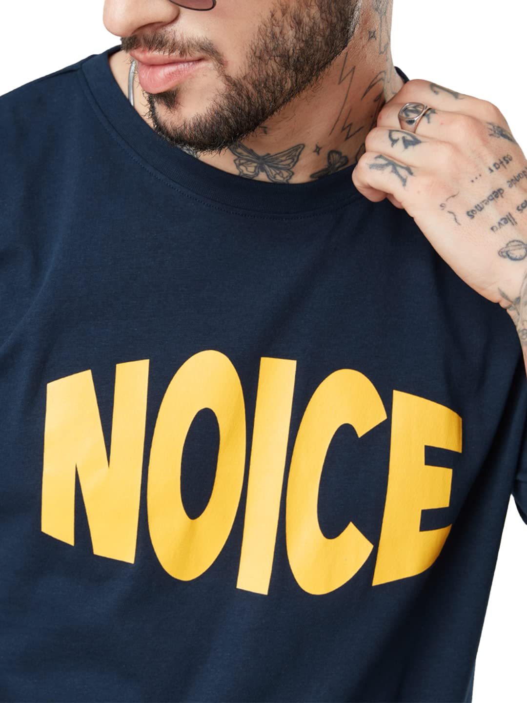 The Souled Store Official Brooklyn Nine-Nine: Noice Mens and Boys Half Sleeve Regular fit Graphic Printed Cotton Navy Blue Color