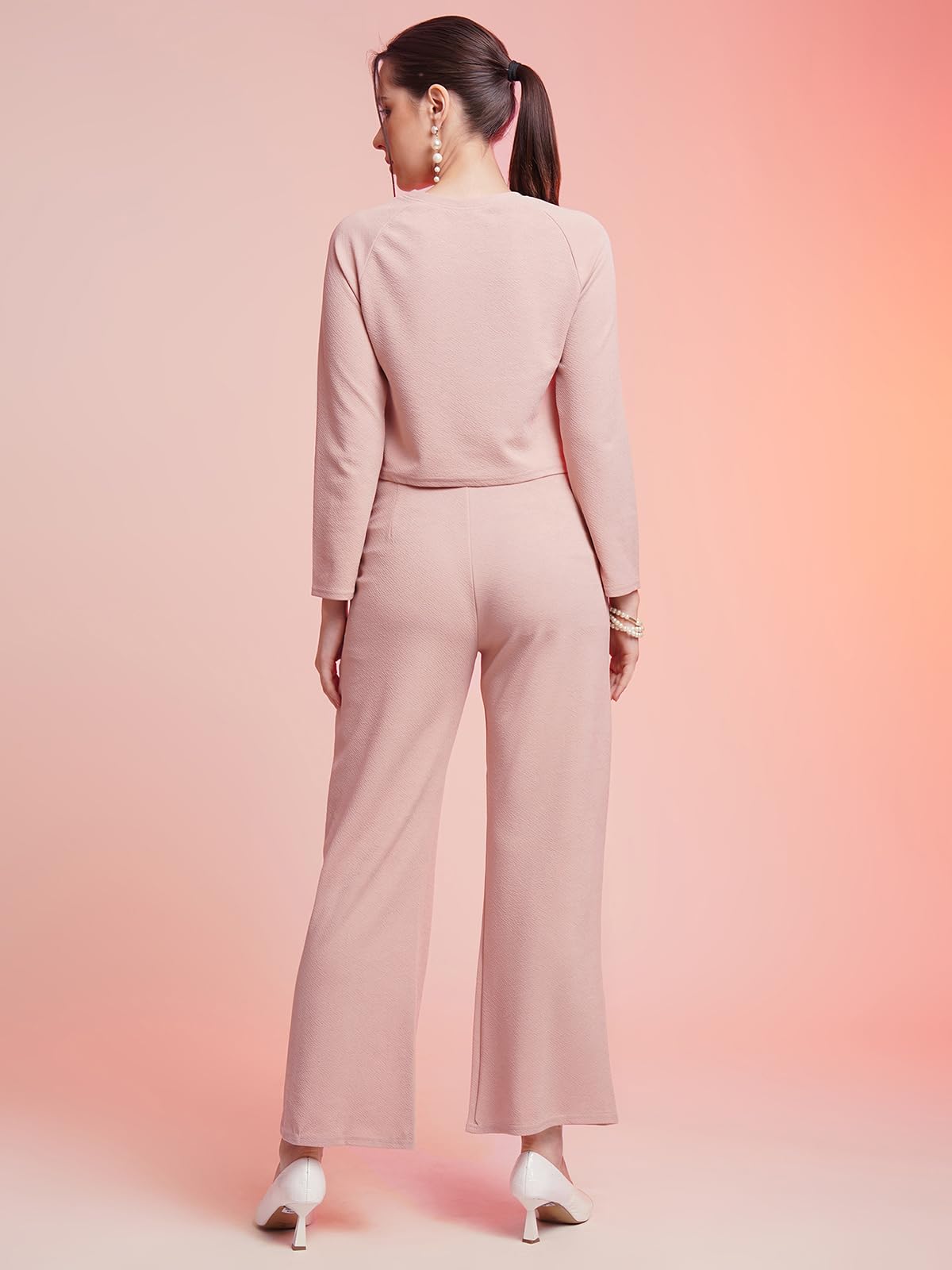 Selvia Womens Co-ords Set|Lycra Crop Top & Trouser Set|Casual Co-ords Set for Women|Two Piece Co-ord Set|Crop Top & Bottom Set(