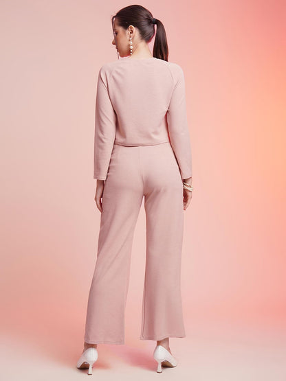 Selvia Womens Co-ords Set|Lycra Crop Top & Trouser Set|Casual Co-ords Set for Women|Two Piece Co-ord Set|Crop Top & Bottom Set(