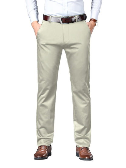 AVANOVA Regular Classic Design for Business and Formal Occasions (Mens Stretch Dress Pants 126_Beige