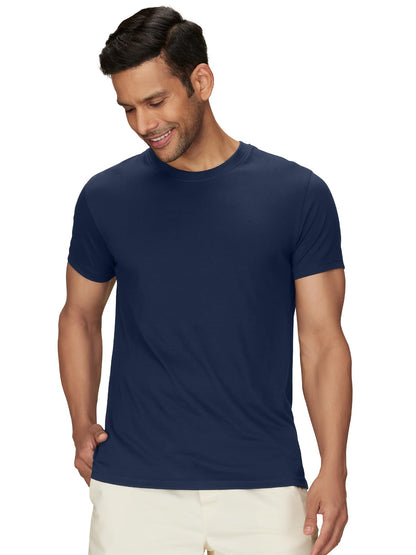 XYXX Mens Solid Regular Fit T-Shirt (XY_CR15_Tshirt_2_Bold Burgundy+Midnight Blue