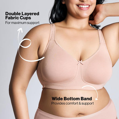 Nykd (Nyb105 Cotton Non Padded & Non Wired Everyday Bra For Women | Full Coverage Bra With No Sweat & Breast Separating Feature