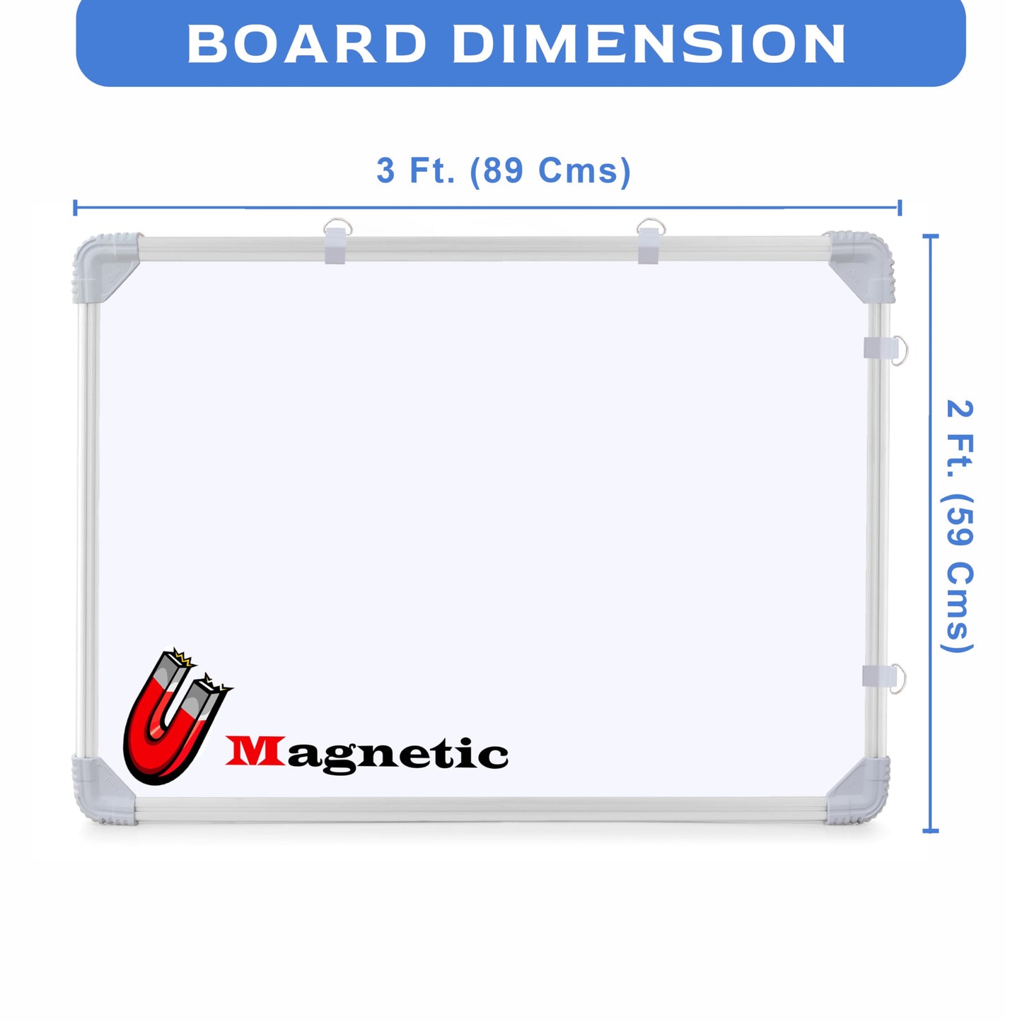 Eduway (Magnetic) 2X3 Feet White Board With (Marker, Duster And Magnets) | Ideal Use For Home, Office, Kids With Sliding Hanging