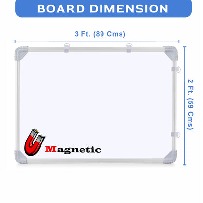 Eduway (Magnetic) 2X3 Feet White Board With (Marker, Duster And Magnets) | Ideal Use For Home, Office, Kids With Sliding Hanging