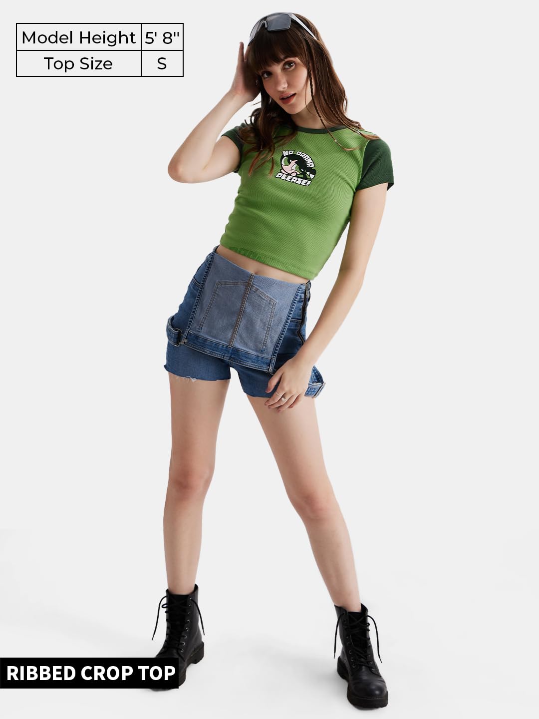 The Souled Store Official Powerpuff Girls: No Drama Womens and Girls Regular fit Graphic Printed Half Sleeve Cotton Multicolored
