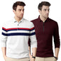 Noble Monk MenS Regular Fit Polo T Shirt |Full Sleeves |Collar Tshirts | Casual T-Shirt For Men
