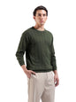 The Indian Garage Co Mens Slim Fit Textured Flatknit Full Sleeves Crew Neck T-Shirt
