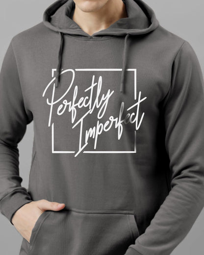 ADRO Mens Cotton Neck Hooded Sweatshirt (H24-FECT-SG_Steel Grey