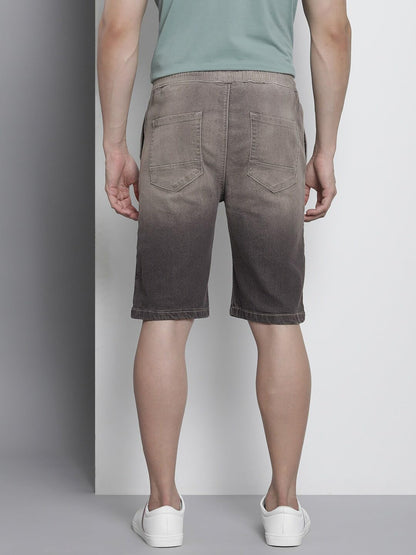The Indian Garage Co Men Regular Fit Solid Mid-Rise Denim Shorts