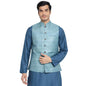Fabindia MenS Green Silk Regular Fit Nehru Jacket (102409001