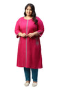 W for Woman Viscose Women Plus Size Dark Embroidered A-Line Regular Kurta