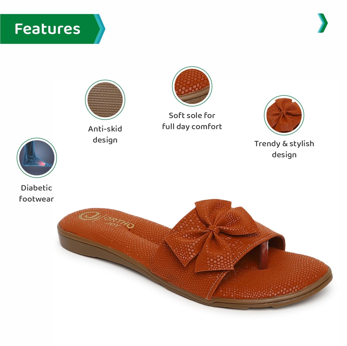 Ortho Joy Fancy Doctor Slipper For Women | Comfortable Stylish & Fashionable Footwear For Women