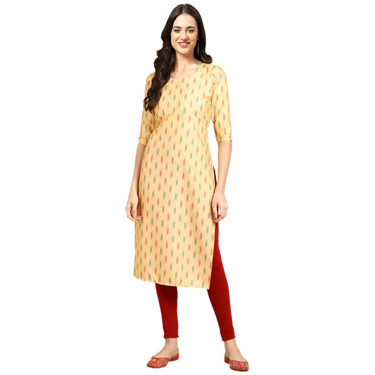 Pinkmint Women's Crepe Printed Regular Kurta