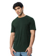 The Souled Store Supima: Emerald Men and Boys Short Sleeves Round Neck Solid Regular Fit Lightweight Durable Everyday Comfortabl