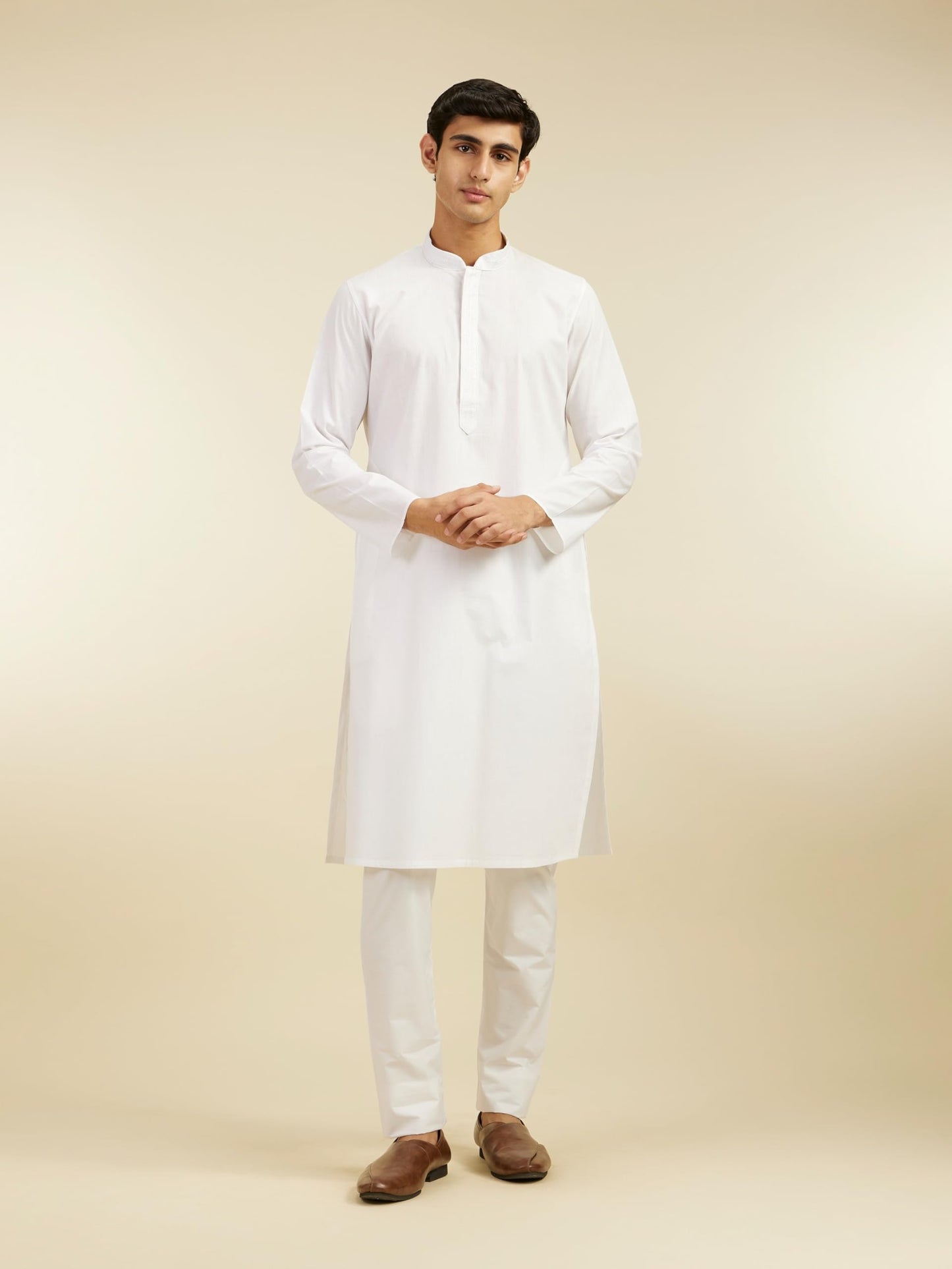 Diwas By Manyavar MenS Cotton Self Design Kurta (White,Xxxl)