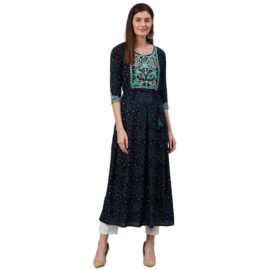 anubhutee Women's Viscose Rayon Flared Work Kurta Belt | Pack of 1