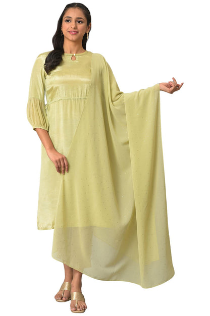 Aurelia Green Printed Ethnic Dupatta