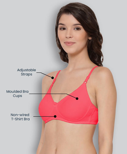 Lyra WomenS Cotton Non Padded Wire Free Seamless Bra Peach Blossom