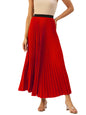 Kzully | Flowing Grace WomenS Satin Accordian Pleat Maxi Flared Skirt