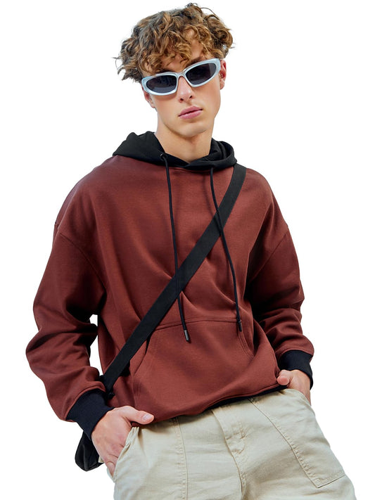 Bewakoof Heavy Duty 1.0 MenS Solid Oversized Plus Size Hoodies_596360_Maroon_6Xl
