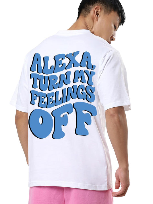 Bewakoof Men Typography Oversized Fit Half Sleeve Round Neck Cotton T-Shirt_659848_White_L