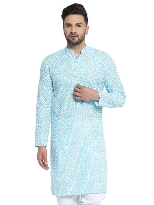 Jompers Mens Embroidered Pure Cotton Kurta