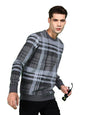 The Indian Garage Co Black Regular Fit Checkered Long Sleeve Pull On Sweatshirt