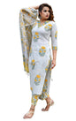KLOSIA Women Straight Block Printed Kurta and pant set with Dupatta (Small)