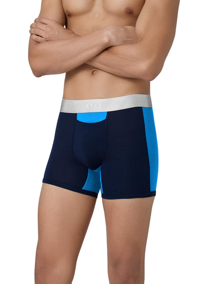 XYXX Mens Modal Classic Regular Trunks (Pack of 1) (XYTRNK_R8_1_Black Iris & Brilliant Blue