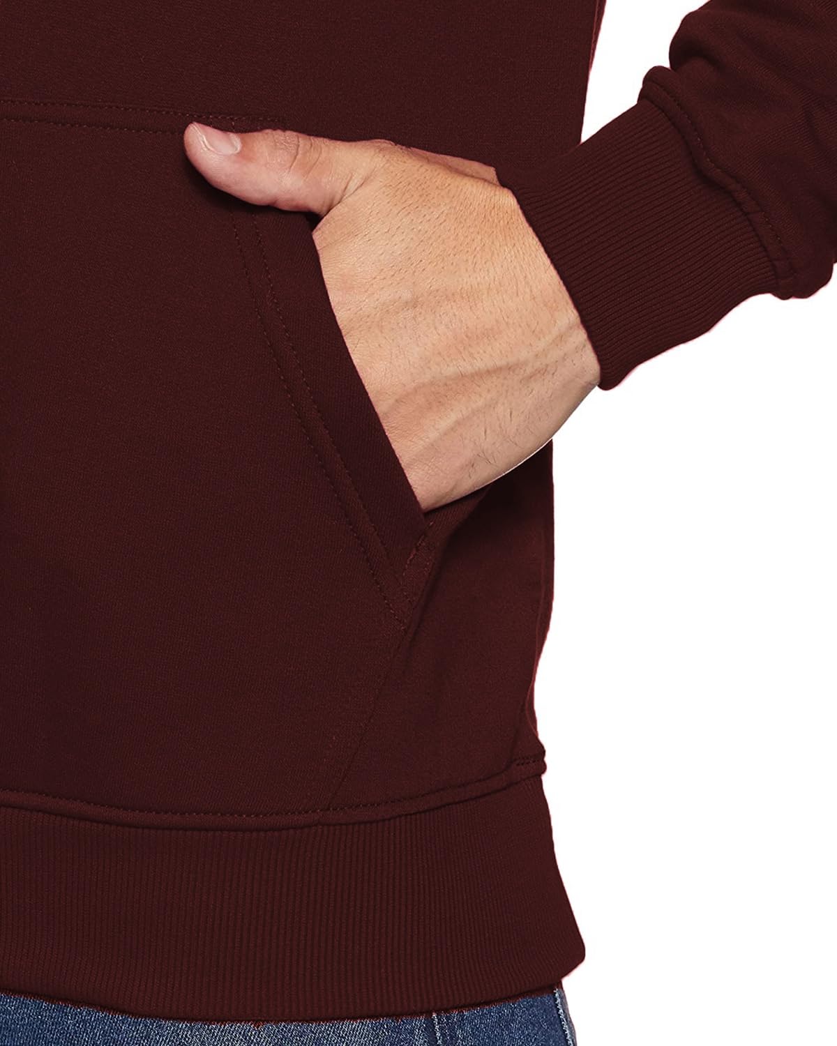 ADRO Men's Cotton Blend Neck Hooded Sweatshirt (H24-AME-MR)