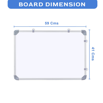 Eduway 1.5x2 Feet Kunj Non-Magnetic Double-Sided White Board and Chalkboard | Ideal Use for Home, Office, Kids with Sliding Hang