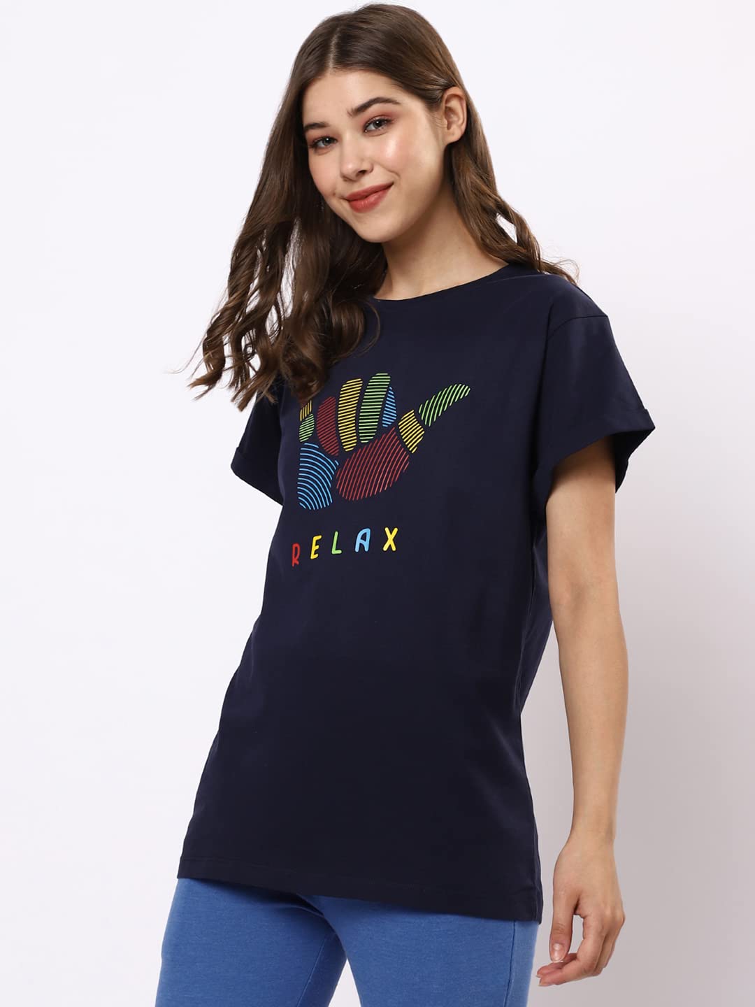 Bewakoof Womens Graphic Printed 100% Cotton T-Shirt - Boyfriend Fit, Round Neck, Half Sleeves