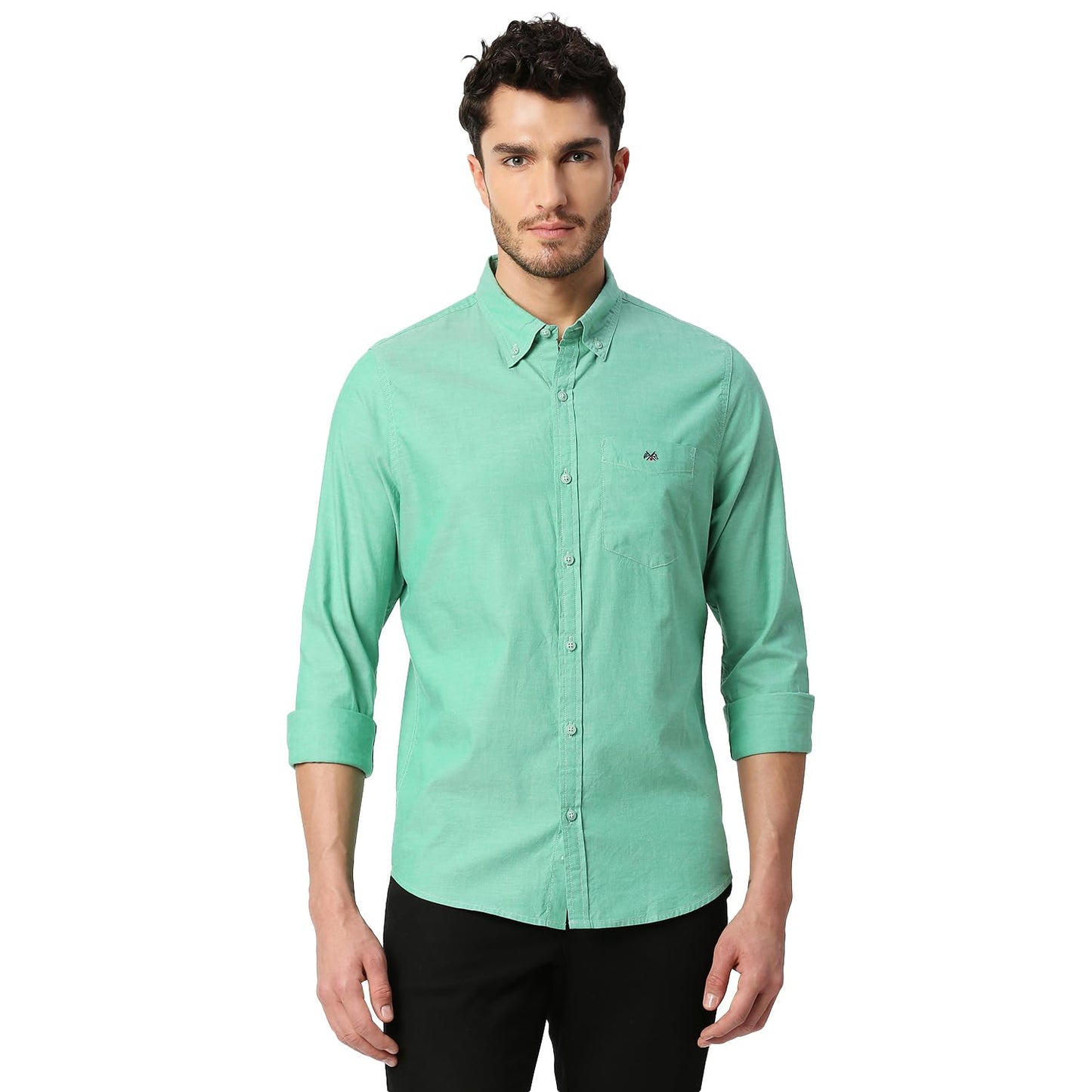 Thomas Scott Solid Color Long Sleeve Regular Fit Casual Shirt for Mens