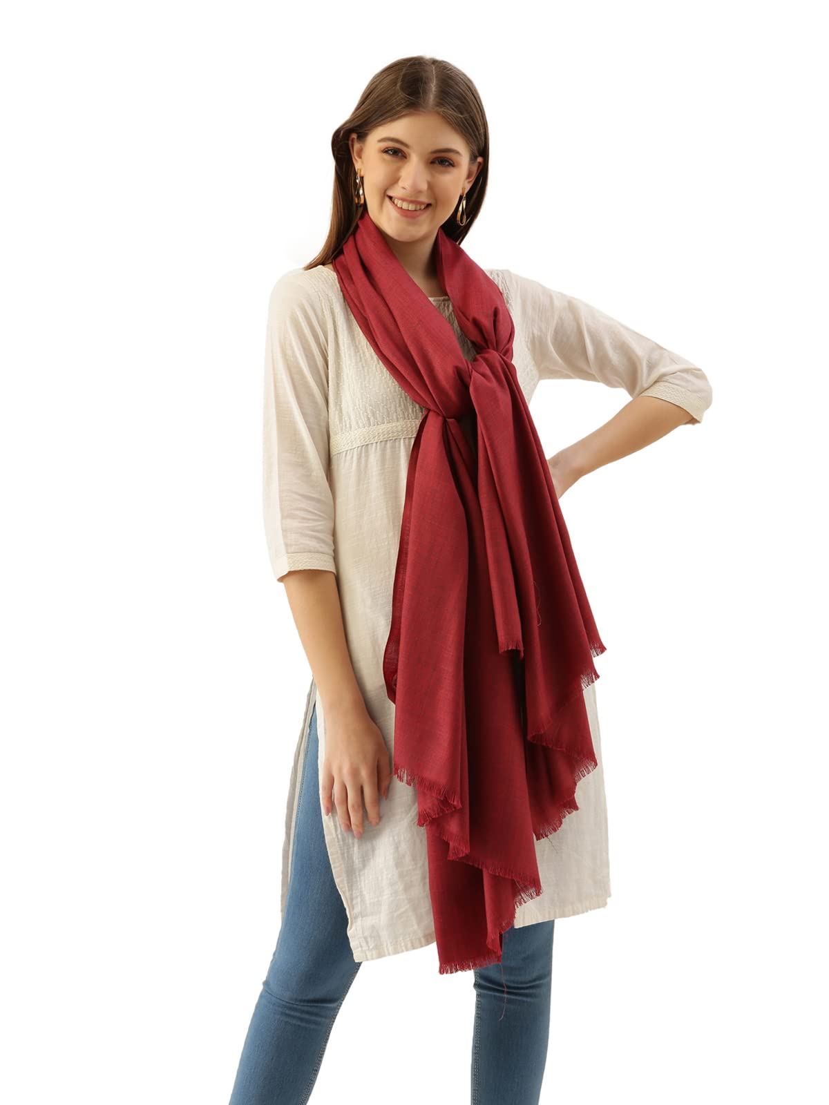Pashmoda Women Dastaan Solid Shawl (Size : 101X203 CM)