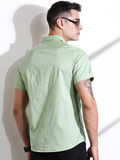 Thomas Scott | Mens | Solid Color | Regular Fit | 100% Cotton | Short Sleeve | Spread Collar | Shirts for Men (Available in Plu