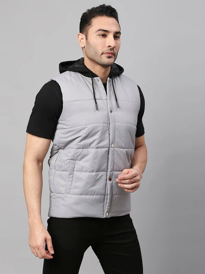 Dennis Lingo Color Block Polyester Regular Fit Full Sleeves MenS Hooded Puffer Jacket With 2 Pockets - Lightweight Casual Winte