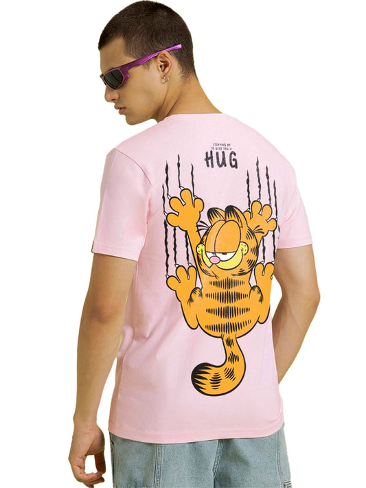 Bewakoof Official Garfield Merchandise Mens Graphic Print Regular Fit Half Sleeve Round Neck Pure Cotton T-Shirt_684618_T-Shirt