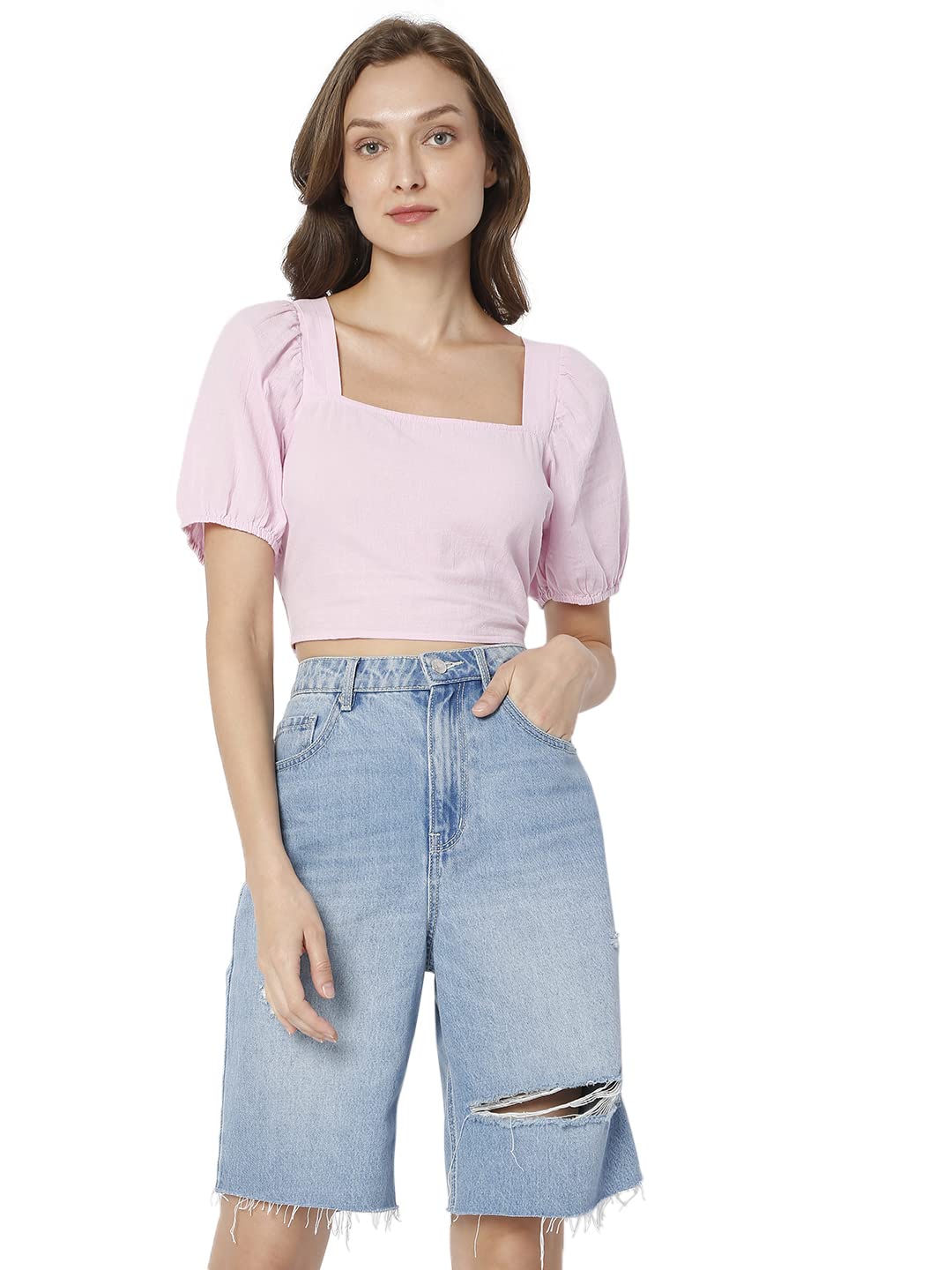 Vero Moda Slim Fit Top (264655902_Nile Green_Xl)